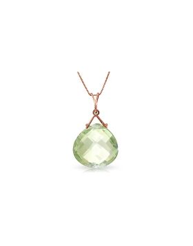 14K Rose Gold Green Amethyst Necklace Jewelry