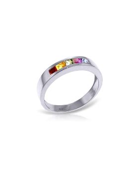 0.6 Carat 14K White Gold Keep You Mine Multicolor Sapphire Ring
