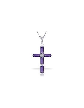 1.15 Carat 14K White Gold Faith Completion Amethyst Necklace
