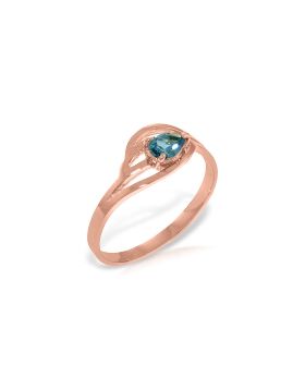 14K Rose Gold Ring Natural Blue Topaz Jewelry