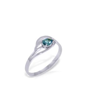0.3 Carat 14K White Gold Dance Together Blue Topaz Ring