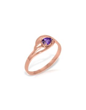 14K Rose Gold Ring Natural Purple Amethyst Certified