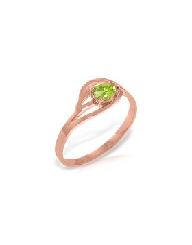 14K Rose Gold Ring Natural Peridot Gemstone