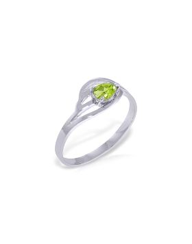 0.3 Carat 14K White Gold Small Stuff Peridot Ring
