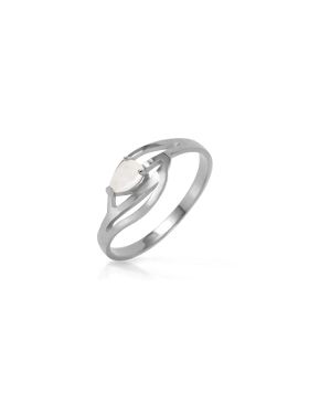0.15 Carat 14K White Gold Ring Natural Opal