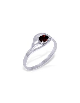 0.3 Carat 14K White Gold Lifting The Heart Garnet Ring