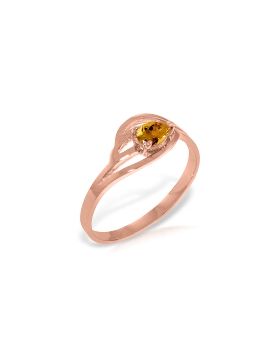 14K Rose Gold Ring Natural Citrine Jewelry