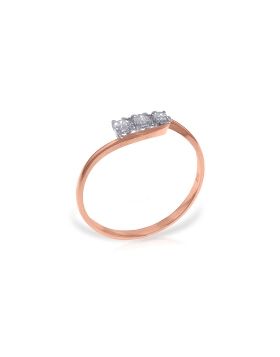 14K Rose Gold Ring 0.15 Carat Natural Diamond Gemstone