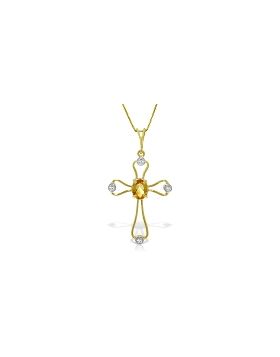 0.57 Carat 14K Gold Faith Citrine Diamond Necklace