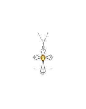 0.57 Carat 14K White Gold Love Is Never Conceited Citrine Necklace