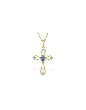 0.57 Carat 14K Gold Faith Tanzanite Diamond Necklace