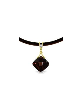 8.76 Carat 14K Gold Leather Necklace Diamond Garnet