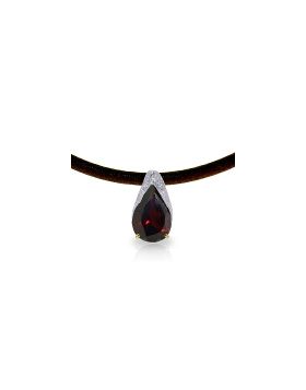 6 Carat 14K Gold Leather Necklace Natural Garnet