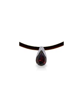 6 Carat 14K White Gold Leather Necklace Natural Garnet