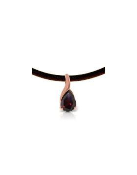 14K Rose Gold & Leather Garnet Necklace