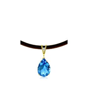 6.01 Carat 14K Gold Magnitude Blue Topaz Diamond Necklace