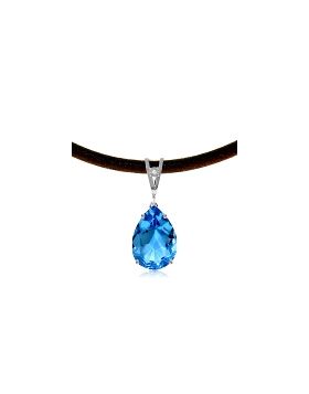 6.01 Carat 14K White Gold Bedtime Stories Blue Topaz Diamond Necklace