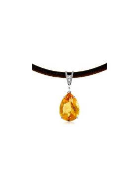 6.01 Carat 14K White Gold Unfurl Citrine Diamond Necklace