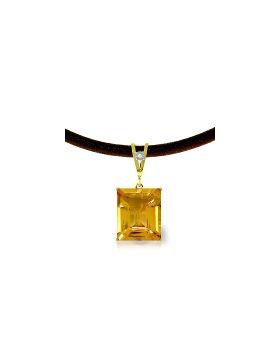 6.51 Carat 14K Gold Solitude Citrine Diamond Necklace