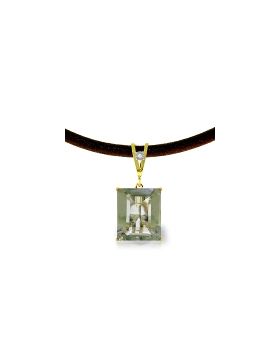 6.51 Carat 14K Gold Solitude Green Amethyst Diamond Necklace