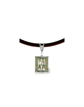 6.51 Carat 14K White Gold Mind Of Lightness Green Amethyst Diamond Necklace