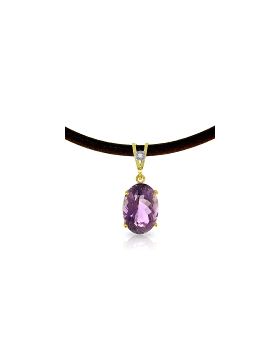 7.56 Carat 14K Gold Gratitude Amethyst Diamond Necklace