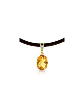 7.56 Carat 14K Gold Gratitude Citrine Diamond Necklace