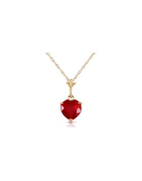 1.45 Carat 14K Gold Necklace Natural Heart Ruby