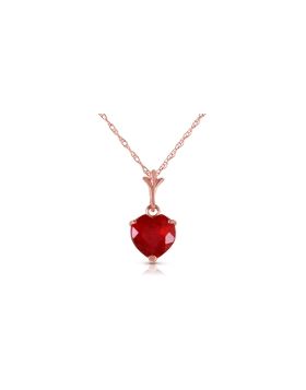 1.45 Carat 14K Rose Gold Necklace Natural Heart Ruby