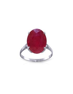 7.5 Carat 14K White Gold Ring Natural Oval Ruby