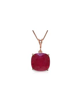 6.75 Carat 14K Rose Gold Necklace Cushion Shape Ruby