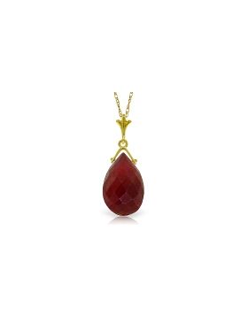 8 Carat 14K Gold Necklace Briolette Ruby