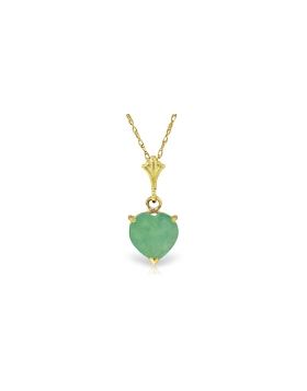 14K. Gold Necklace w/ Natural Heart Emerald