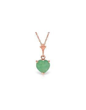 14K Rose Gold Necklace w/ Natural Heart Emerald