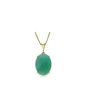 6.5 Carat 14K Gold Necklace Natural Oval Emerald