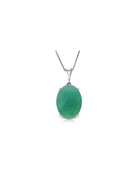 6.5 Carat 14K White Gold Necklace Natural Oval Emerald