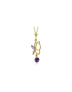 0.4 Carat 14K Gold Flutter Fly Amethyst Necklace