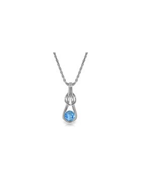 0.65 Carat 14K White Gold Wish Hard Blue Topaz Necklace