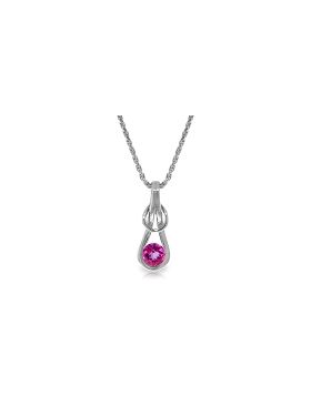 0.65 Carat 14K White Gold Amethystong Other Faces Pink Topaz Necklace