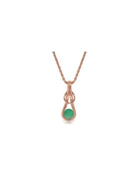 14K Rose Gold Natural Emerald Necklace Certified Class