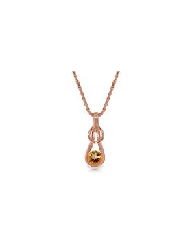 14K Rose Gold Citrine Necklace Genuine Imperial