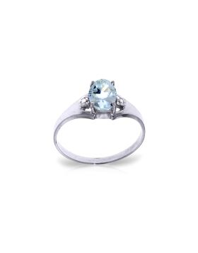 0.76 Carat 14K White Gold Night Is Young Aquamarine Diamond Ring