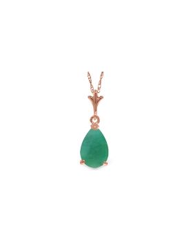 1 Carat 14K Rose Gold Pear Emerald Necklace