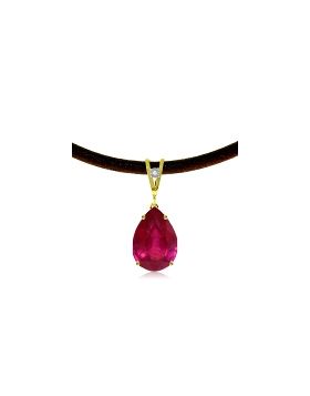 5.01 Carat 14K Gold Magnitude Ruby Diamond Necklace