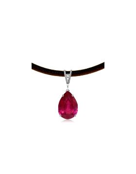 5.01 Carat 14K White Gold Attainable Ruby Diamond Necklace