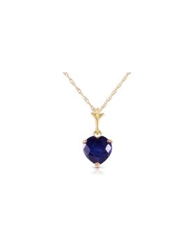 1.55 Carat 14K Gold Necklace Natural Heart Sapphire