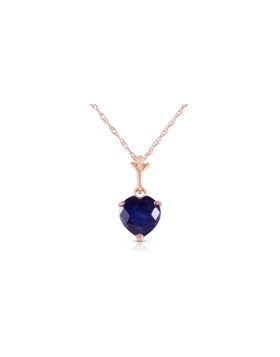 1.55 Carat 14K Rose Gold Necklace Natural Heart Sapphire