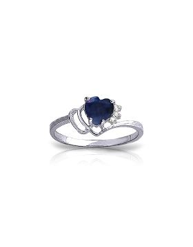 1.02 Carat 14K White Gold Love Sweetens Life Sapphire Diamond Ring