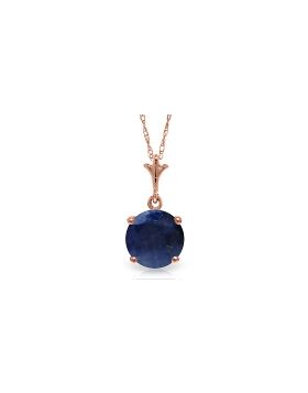 1.65 Carat 14K Rose Gold Single Round Sapphire Necklace