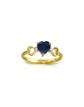 1.01 Carat 14K Gold Beauty Classes Sapphire Diamond Ring